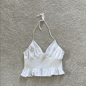 La Hearts White Smocked Ruffled Camisole